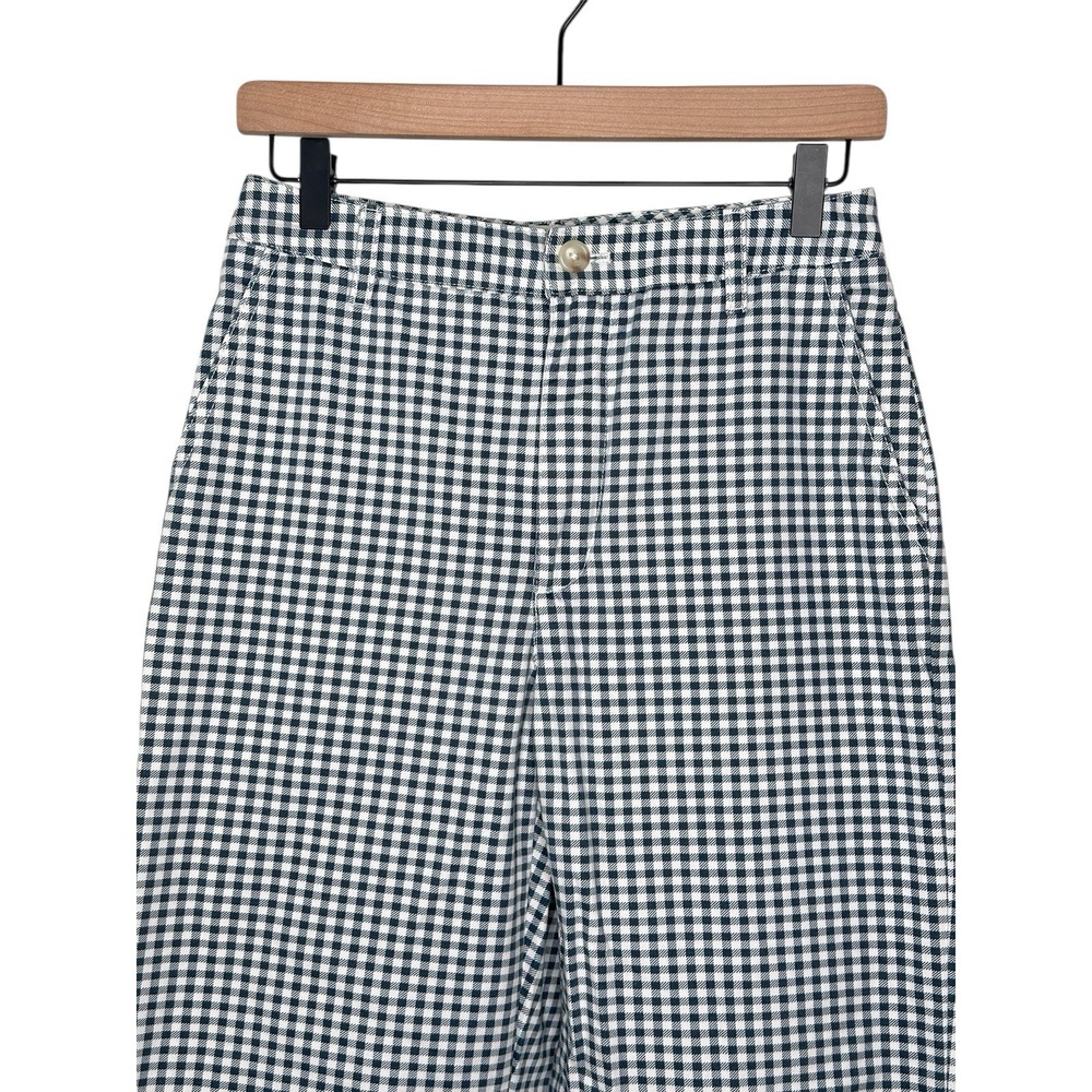 Aritzia Sunday Best Jaden Chino Pants Blue Gingham Check Sz 6 Preppy Spring - Picture 5 of 11